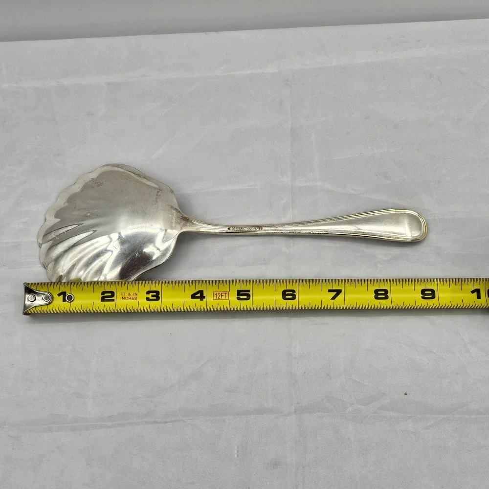 Gorham Heritage Silverplate Shell Serving Spoon Italy Scalloped Berry Nut 9in
